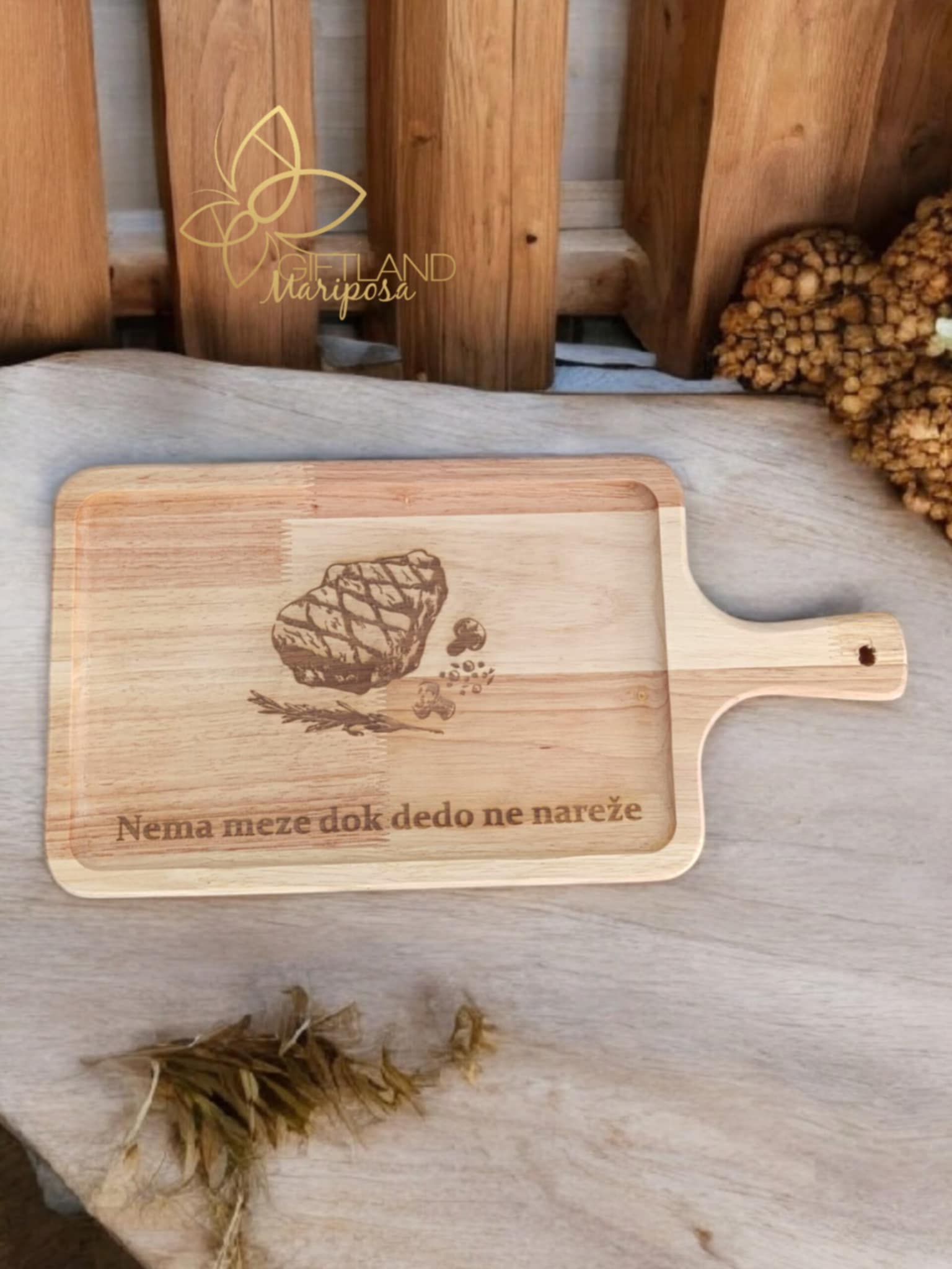 daska za mezu sa gravurom