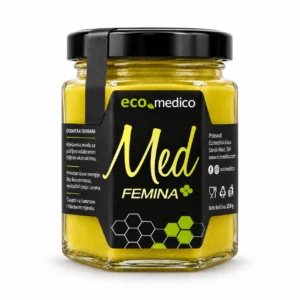 Med femina+ s čuvarkućom – prirodni med za menstrualne tegobe, miome, polipe i ciste Početna Zdravlje žena Med Femina+ sa čuvarkućom – miome, polipe, ciste i menstrualne tegobe (250g / 500g) Med Femina+ sa čuvarkućom – miome, polipe, ciste i menstrualne tegobe